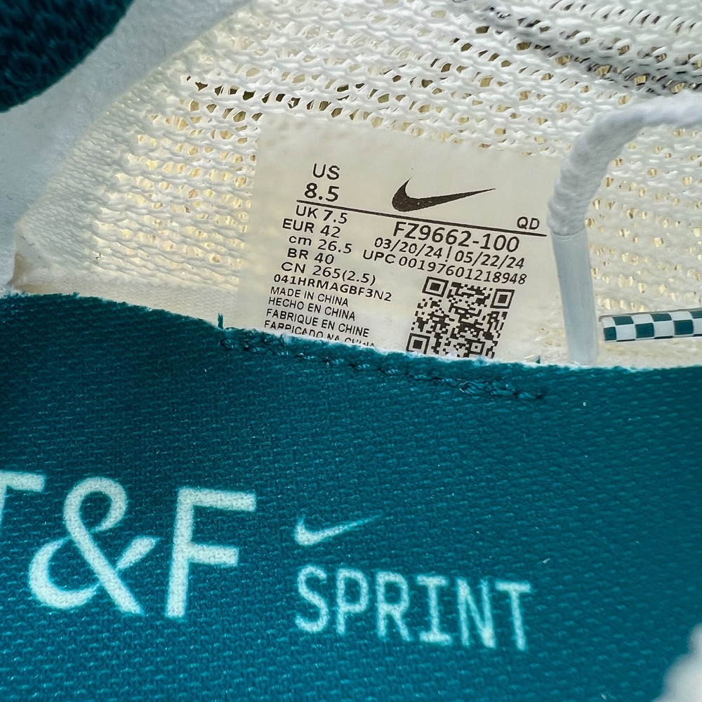 Nike Zoom Superfly Elite 2 Men's 8.5 White Green Sprint Spikes‎ FZ9662-100 NEW - Picture 8 of 9